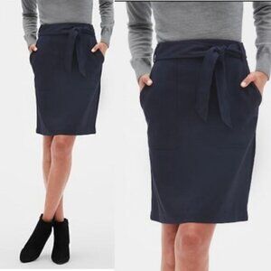 NWT BANANA REPUBLIC Utility Tie Waist Pencil Skirt Size 6 Navy Prep